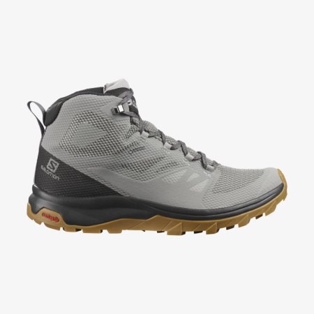 Salomon OUTLINE MID GORE-TEX Mens Hiking Boots Grey UK XOBG
